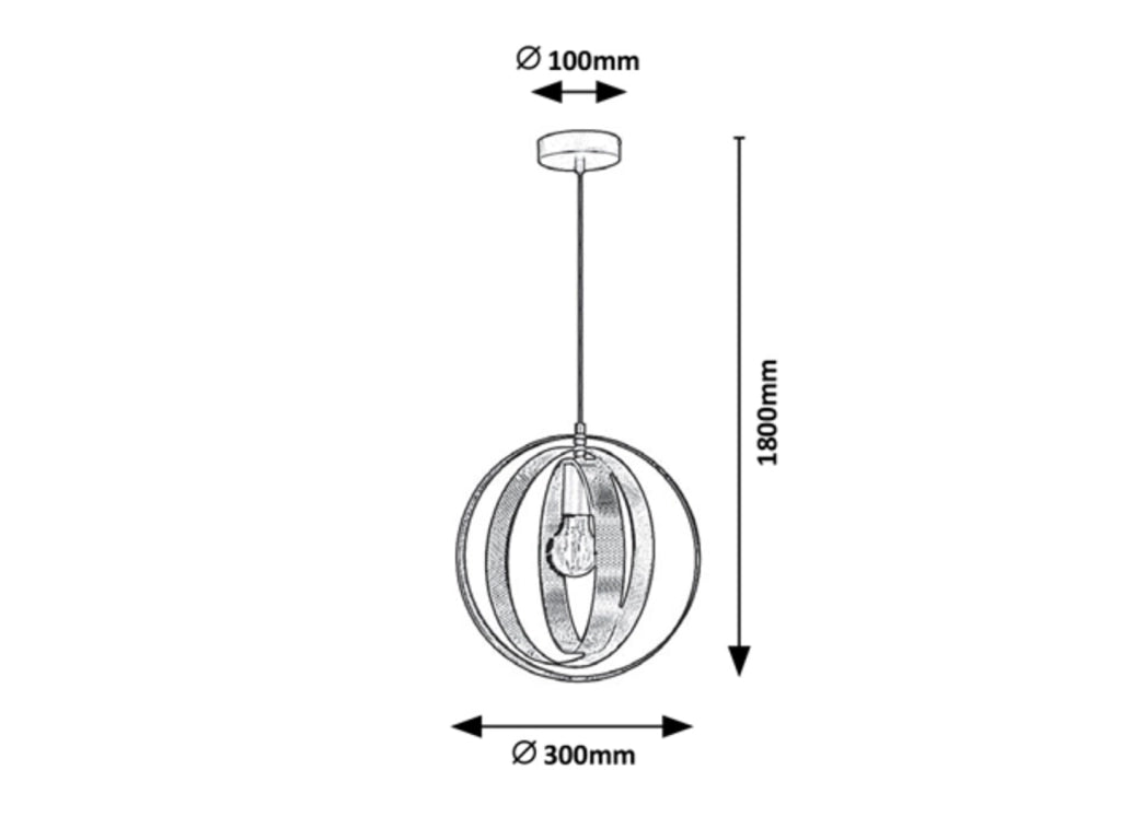 Lampada a sospensione industriale Rabalux Harlow Ø30 E27 nera
