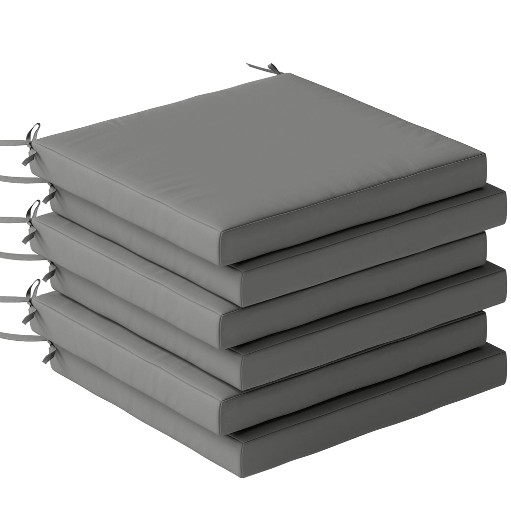 Set di Cuscini per Sedie da Pranzo ¨C zephmum ¨C Grigio Scuro 46x42x7 cm 6 Pezzi