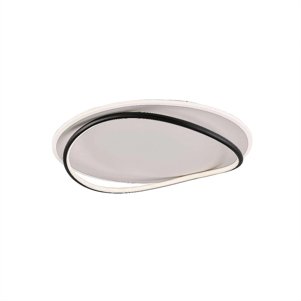 Plafoniera Moderna Cairns Plastica Nero Bianco Led 30W Dimmerabile