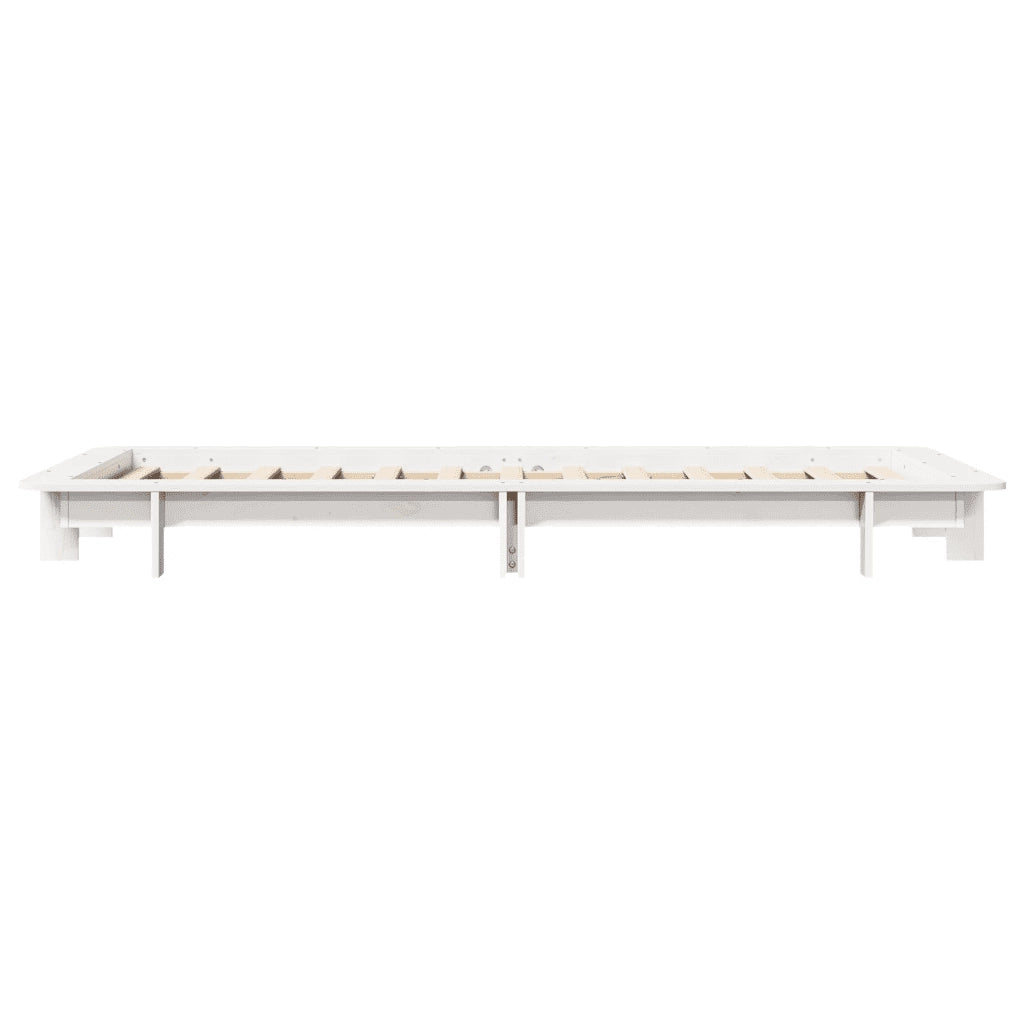 Giroletto senza Materasso Bianco 100x200 cm Legno Massello Pino