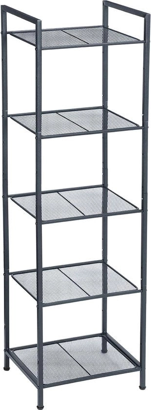 Pannello per bagno in metallo, pannello per cucina, pannello per bagno a 5 strati, pannello verticale, pannello per piante, espandibile, regolabile, pannelli, design industriale, per bagno, cucina, nero BSC35BK