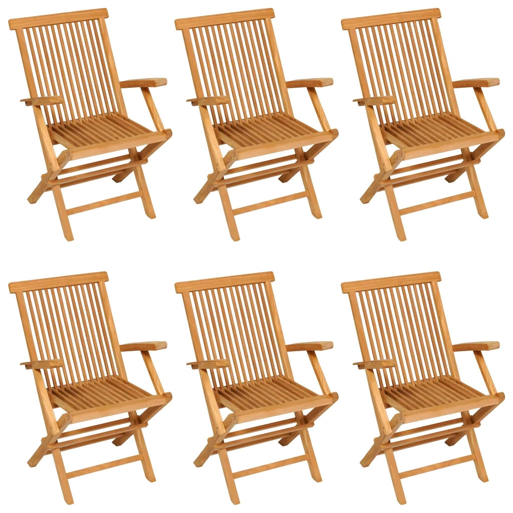 Set da Pranzo da Giardino 7 pz in Legno Massello di Teak