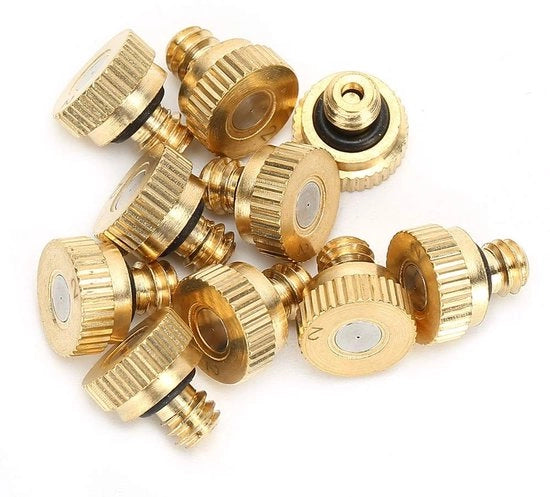 Vernevelingsnozzoli a bassa pressione da 10 pezzi in ottone - corrosione resistente - diametro di uscita 0,2 mm