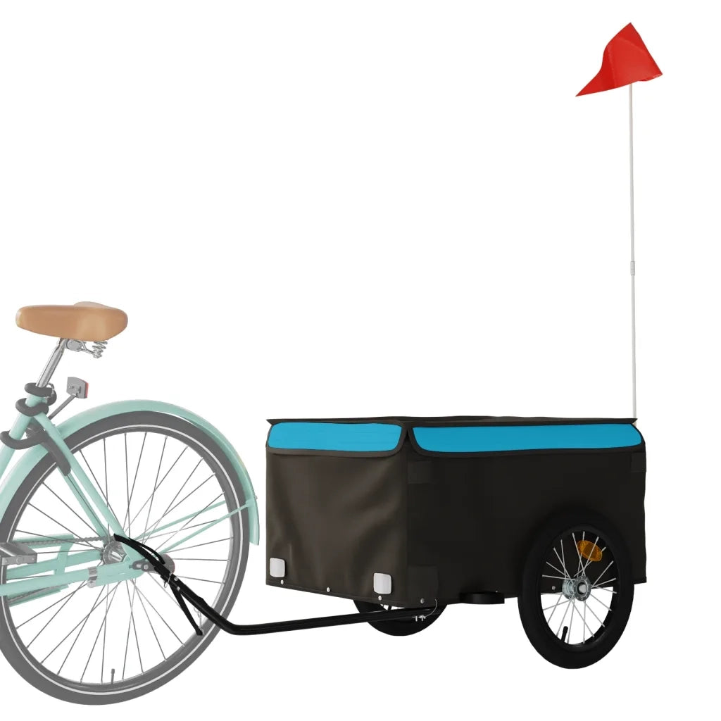 Rimorchio da Bici Nero e Blu 45 kg in Ferro CFW3552666