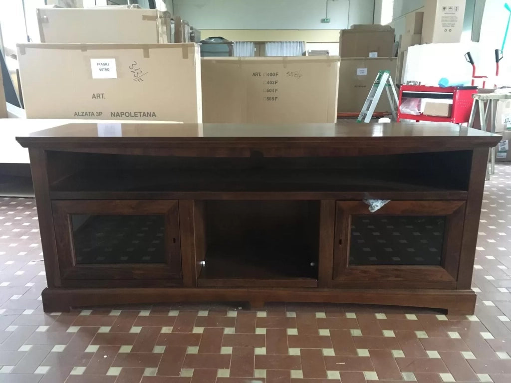 Mobile porta tv goccia legno noce arte povera 170x46x69 - Mobili 2G