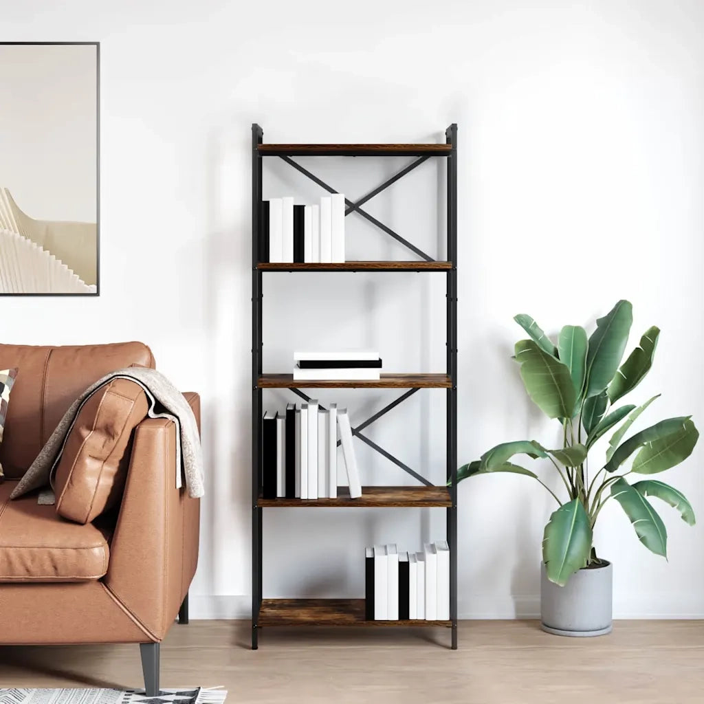 vidaXL Libreria Rovere fumo 60 x 30 x 153 cm Legno multistrato