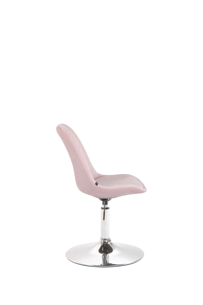Sedia da pranzo Maverick in velluto rosa,cromo