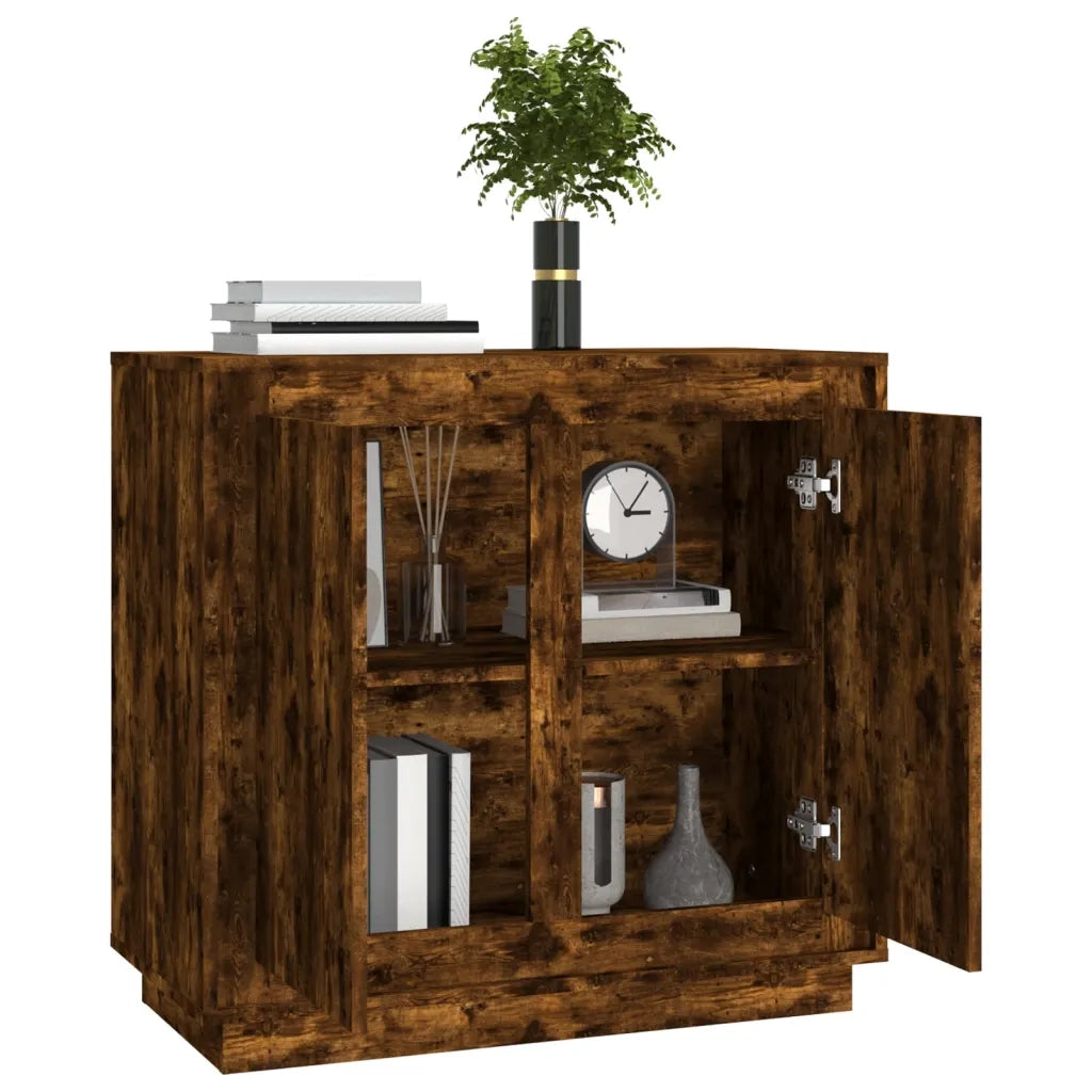 Credenza Rovere Fumo 80x34x75 cm in Legno Multistrato 819889