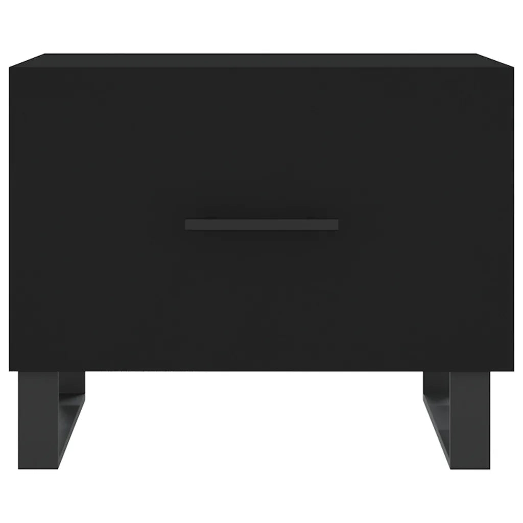 2 pz Tavolini da salotto | Tavolino da caff¨¨ | Tavolino da Soggiorno Neri 50x50x40 cm in Legno Multistrato