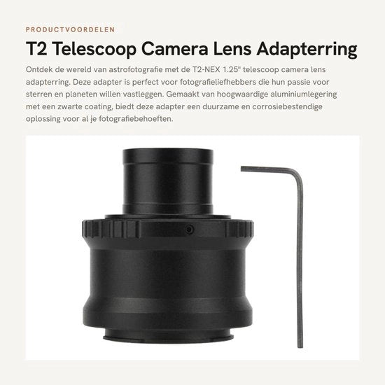 Adattatore Telescopio per Montatura E per Fotocamere 1,25 Pollici