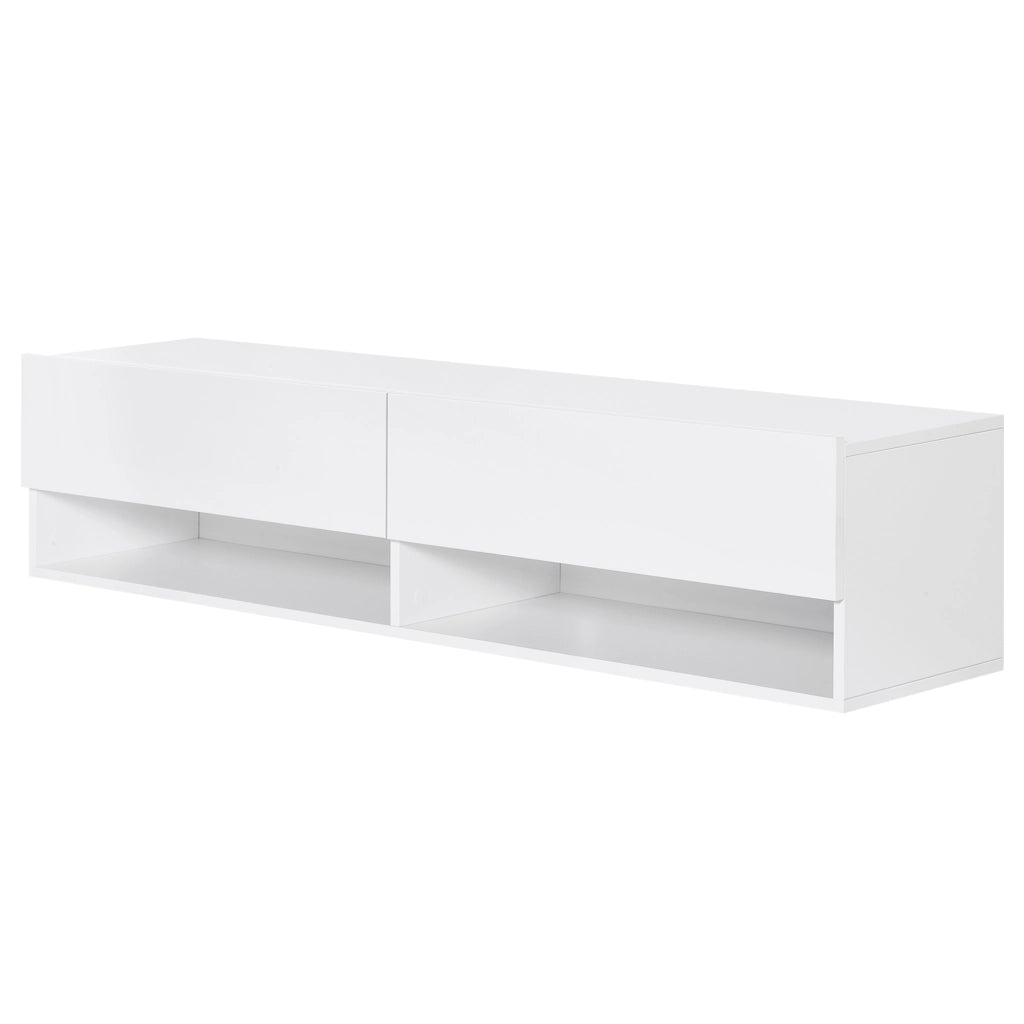 Mobile TV per salotto da parete con 2 ripiani e 2 ante ¨C zephmum ¨C 60 pollici