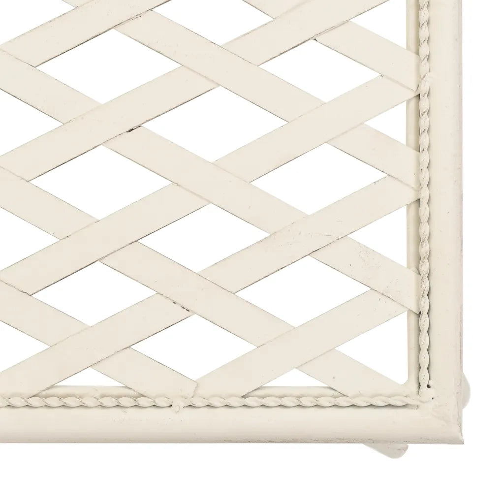 Sdraio da Giardino 128 cm in Metallo Anticato Bianco CFW9103198