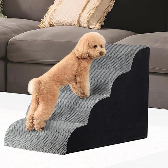 Trappola per piccoli cani e gatti 4 gradini 50 cm alta con scala portatile e lavabile
