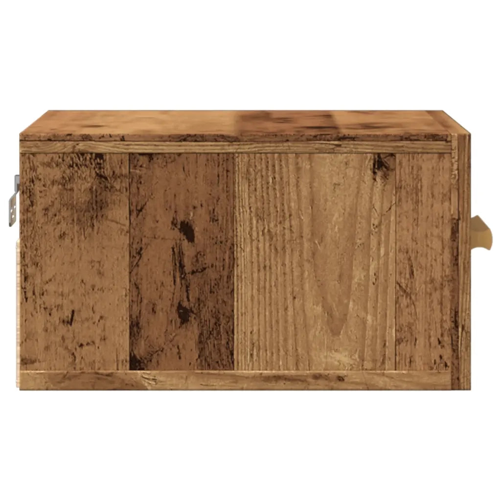 Comodini a Muro 2 pz Legno Antico 35x35x20 cm 857064