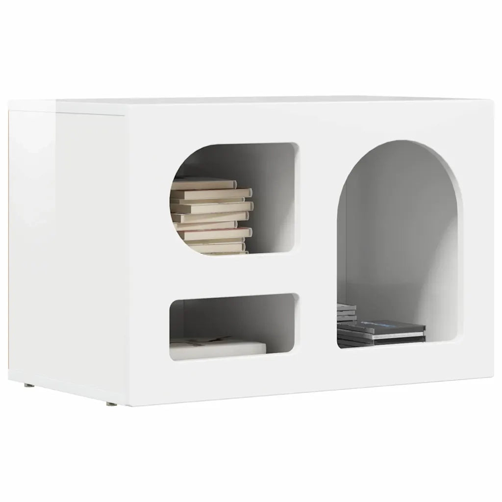 Mobile TV Bianco Lucido 60 x 35 x 40 cm Legno multistrato 891288