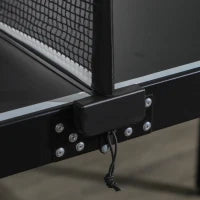 Tavolo Ping Pong Pieghevole con Maniglia da Trasporto, in Alluminio e Legno, 152x76x72 cm, Nero