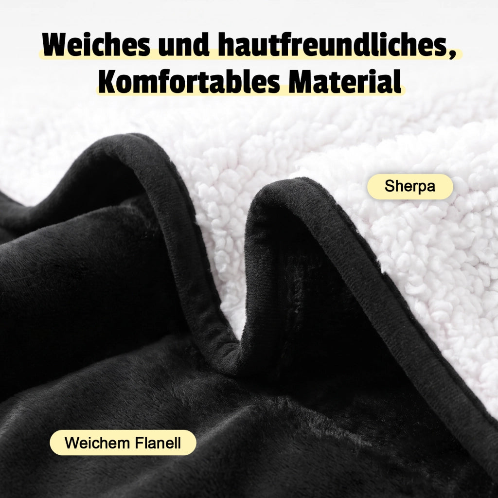 ZMH Coperta termica elettrica double-face 200x180cm nero e bianca 6 livelli di temperatura funzione timer