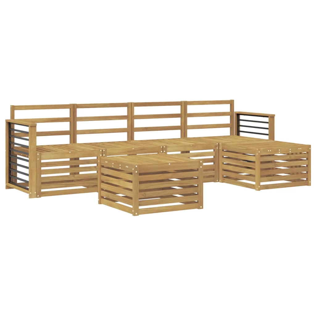 Set di divani da esterno 6 pcs Bianco Legno di Acacia Massello 3391724