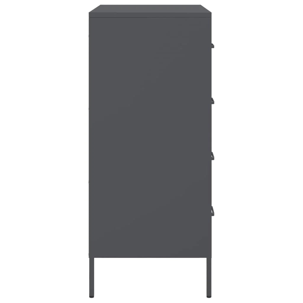 Buffet credenza cassettiera armadio mobile contenitore organizer per cucina soggiorno salotto 68 x 39 x 89 cm acciaio antracite 02_0029708