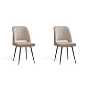 Set 2 sedie da pranzo Hispanohogar ferro e tessuto beige 88×50×60 cm