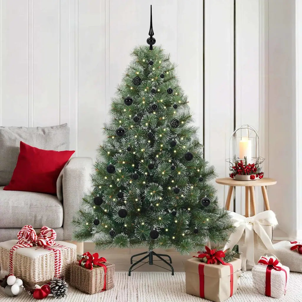 Albero di Natale | Decorazioni natalizie artificiale con 150 LED Verde 150 cm PE e PVC