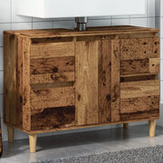 Mobile Lavabo-Armadietto da bagno Legno Antico 80x33x60 cm in Legno Multistrato 759213