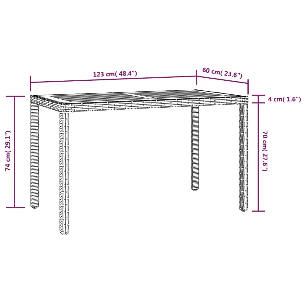 Set da Pranzo da Giardino 3 pz | Set Salotto da Giardino con Cuscini Polyrattan Grigio