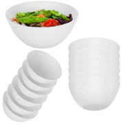 Set di 6 ciotole da insalata KADAX in vetro da 15 cm per zuppe e snack, bianche, scanalate.