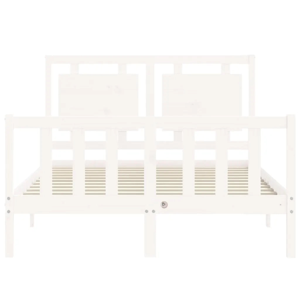 Giroletto senza Materasso-Struttura Letto Bianco 120x200 cm Legno Massello Pino 358092