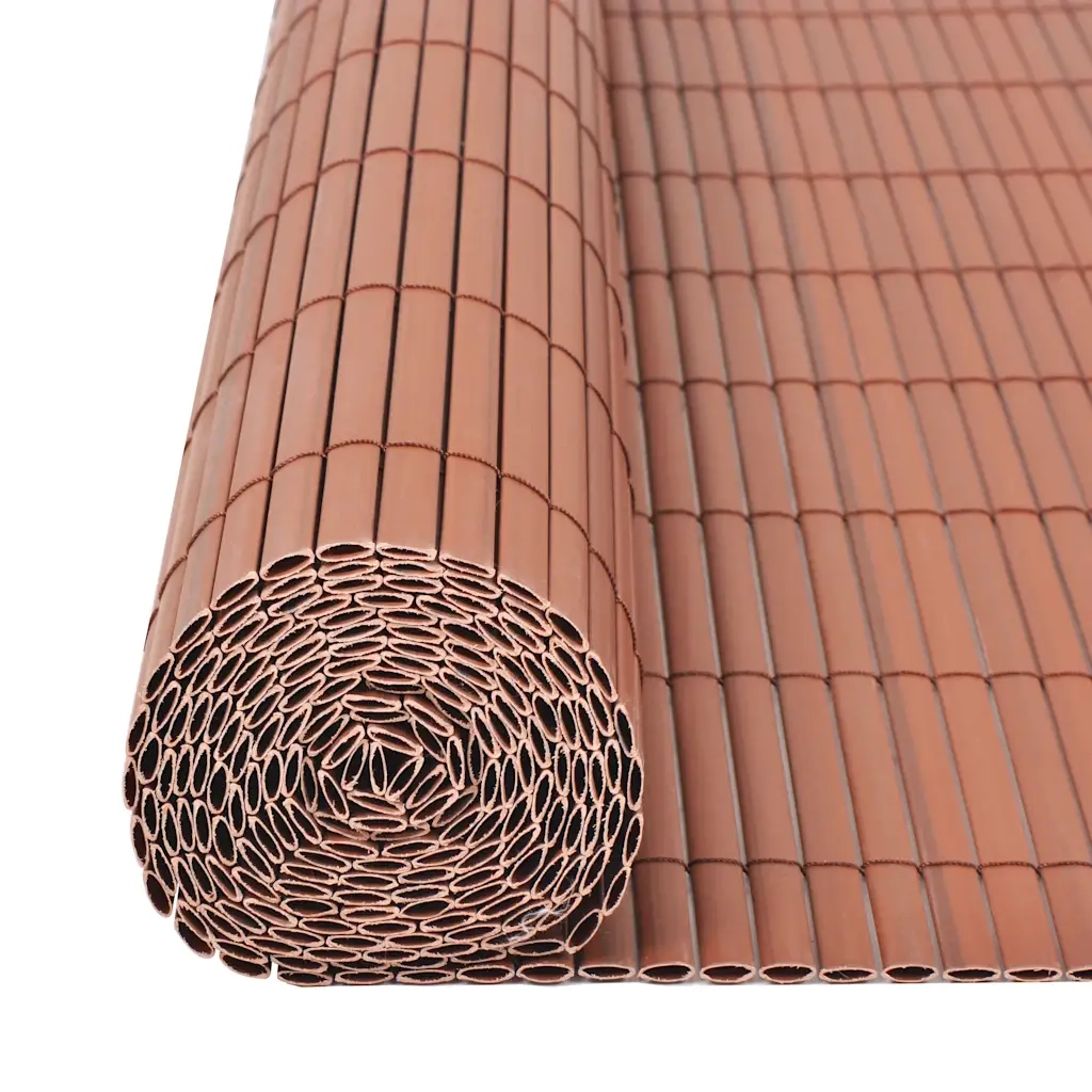 Recinzione da Giardino a Doppio Lato in PVC 90x500 cm Marrone 43630
