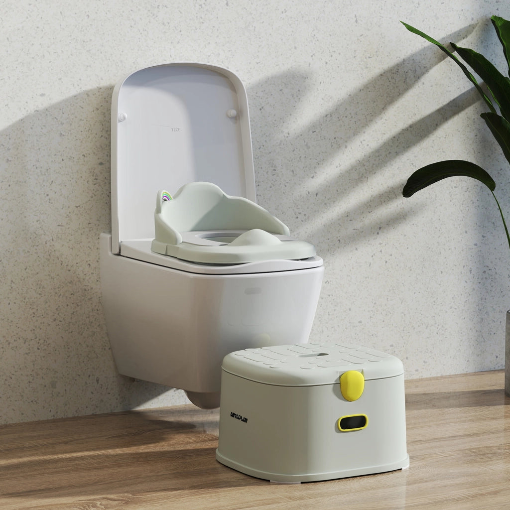Vasino per Bambini 3 in 1 con Vaschetta Rimovibile e Imbottitura, Et¨¤ 6 Mesi-6 Anni, Grigio