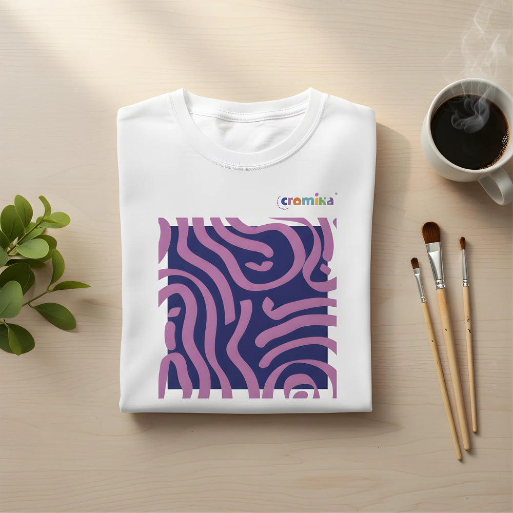 T-shirt cromika arte e colore in cotone naturale *** misura small - s, modello cromika waves, confezione 1
