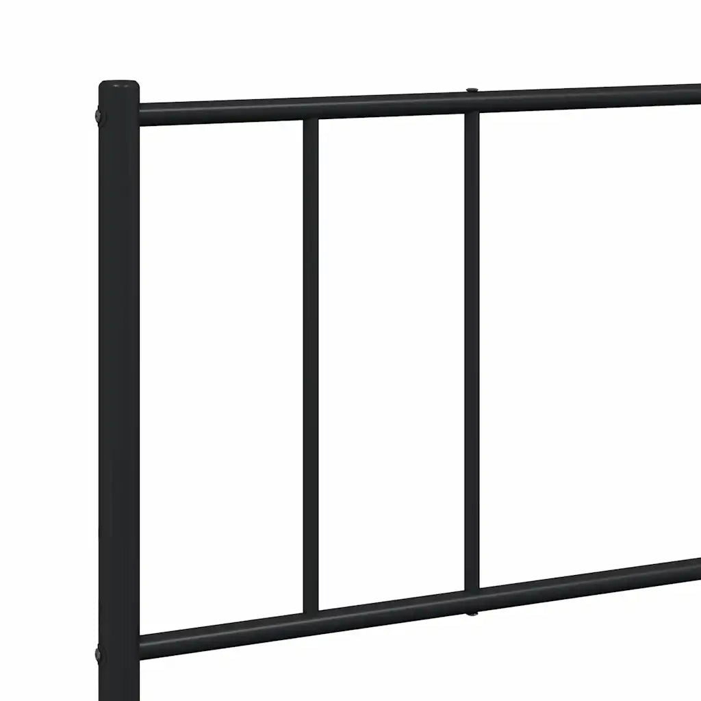 Giroletto con Testiera e Pediera Metallo Nero 193x203 cm 352504