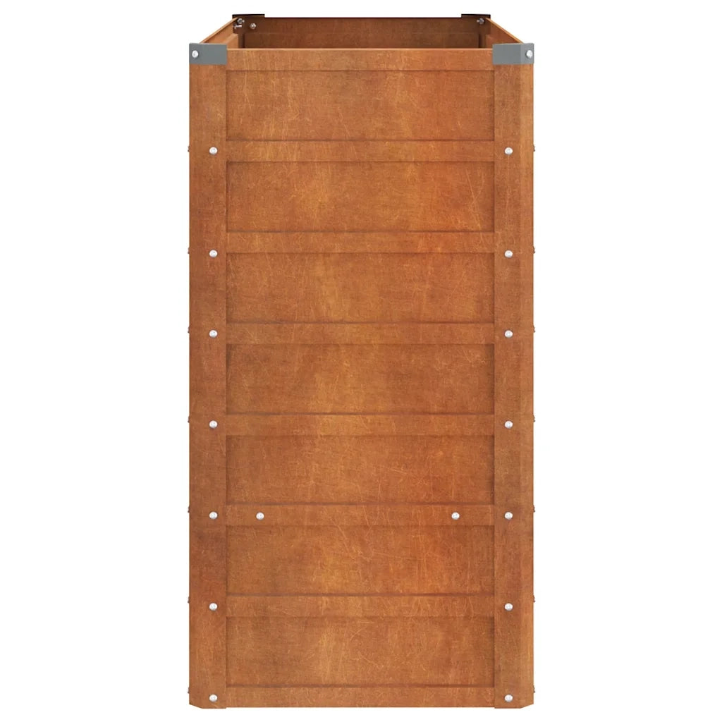 Letto Rialzato da Giardino Ruggine 100x40x77 cm Acciaio Corten 151951