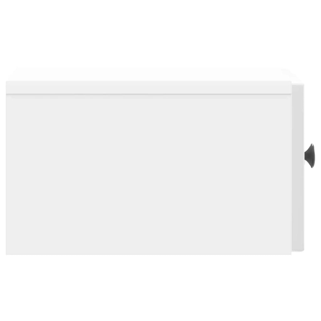 Mobiletto da notte a muro 2 pcs Bianco Lucido 33 x 34,5 x 20 cm