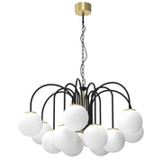 Lampadario Cambridge glamour oro/nero 12 sfere E14 Luminex