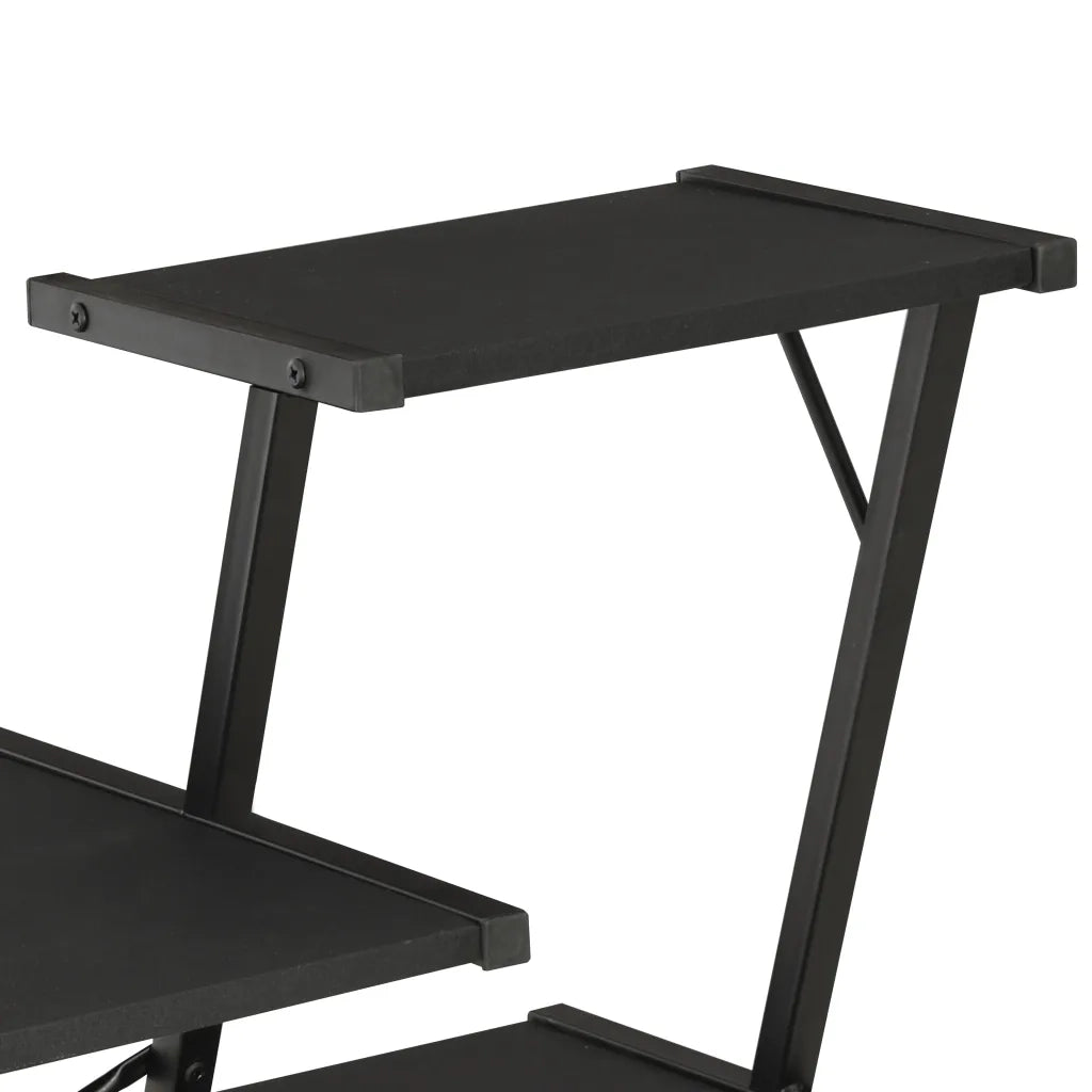 Scrivania con Ripiano Nera 116x50x93 cm 20288
