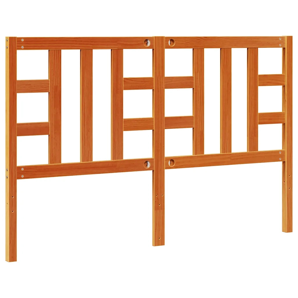Testiera Marrone Cera 150 cm in Legno Massello di Pino 844192