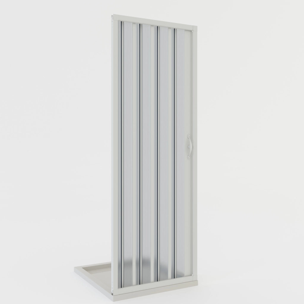Porta doccia a soffietto in PVC 130 cm H 185 mod. Giglio con apertura laterale