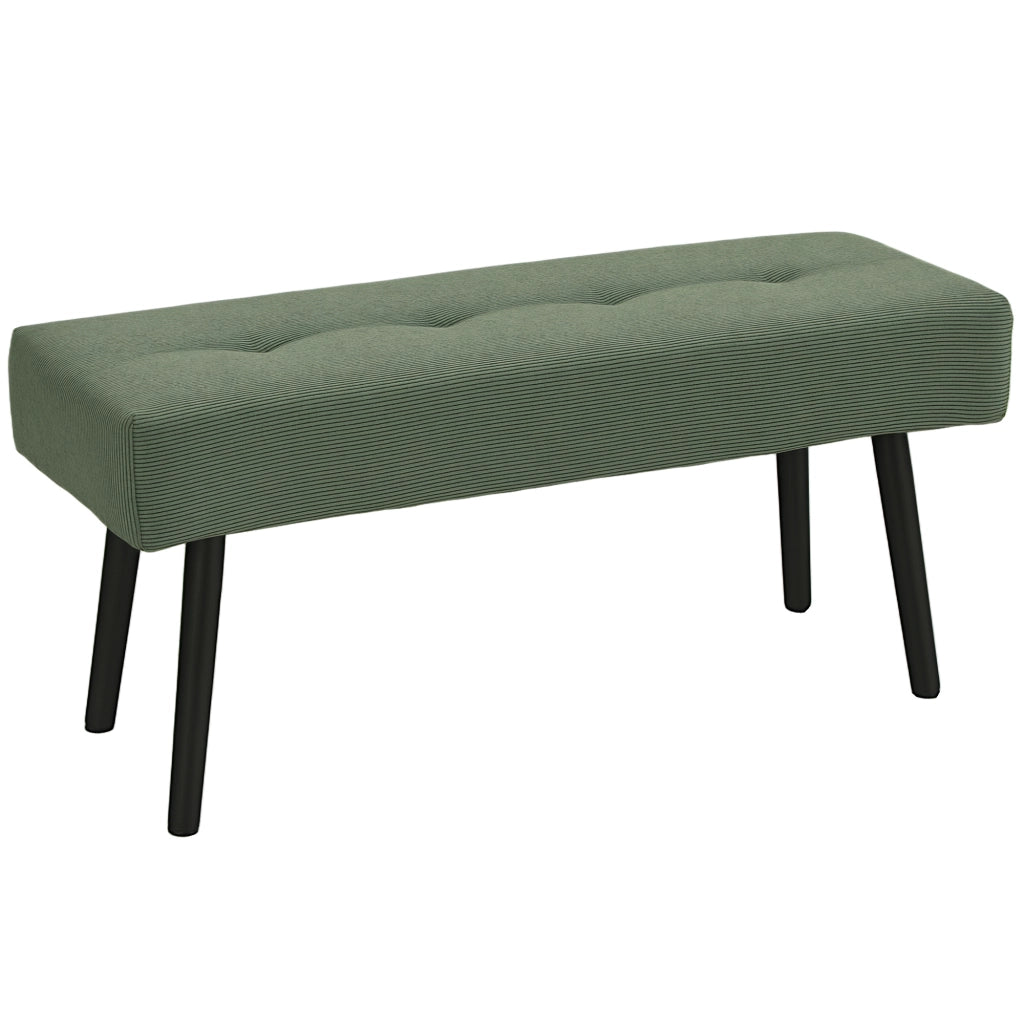 Panca imbottita con rivestimento in tessuto ¨C Minimal ¨C Verde 100x36x45 cm