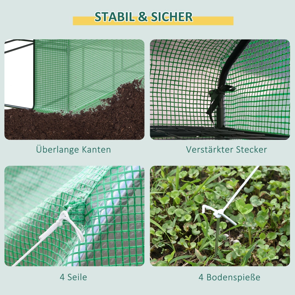 Serra da giardino con 8 ripiani ¨C zephmum ¨C verde acciaio 244x180x210 cm