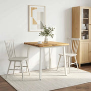 70 x 70 x 75 cm Legno di Acacia Massello Bianco Quadrato 937487