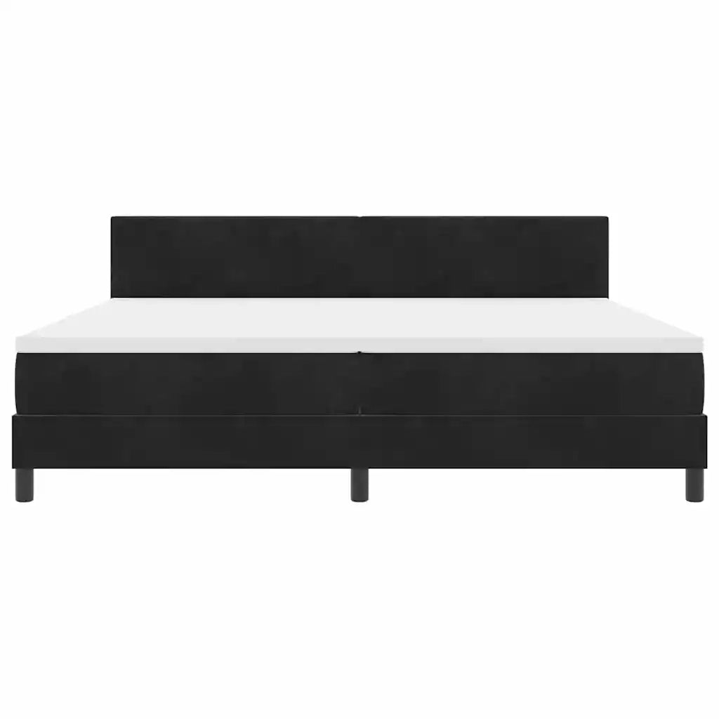 Letto a Sorgente LED con materasso Nero 200 x 200 cm Velluto 3342676