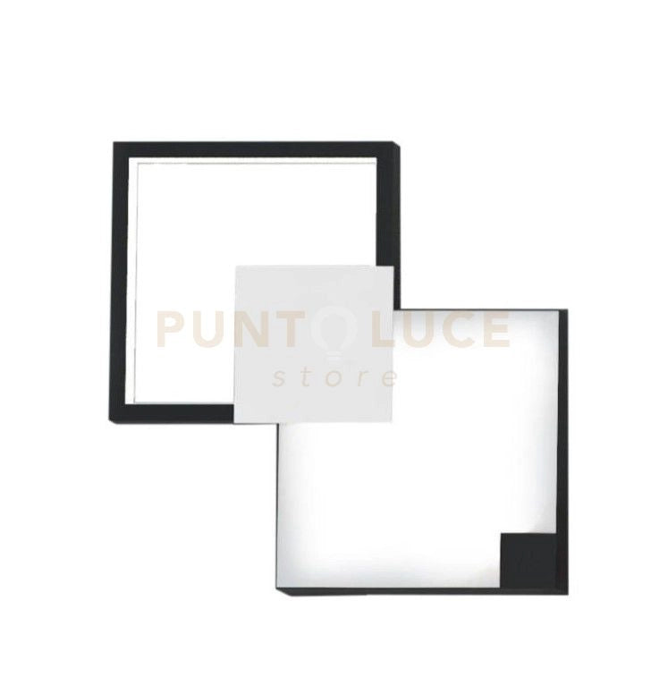 MEDEA-64 B Lampada da parete 64cm led struttura nera e bianca in metallo diffusore acrilico satinato, 72W, 3000K, 4680L