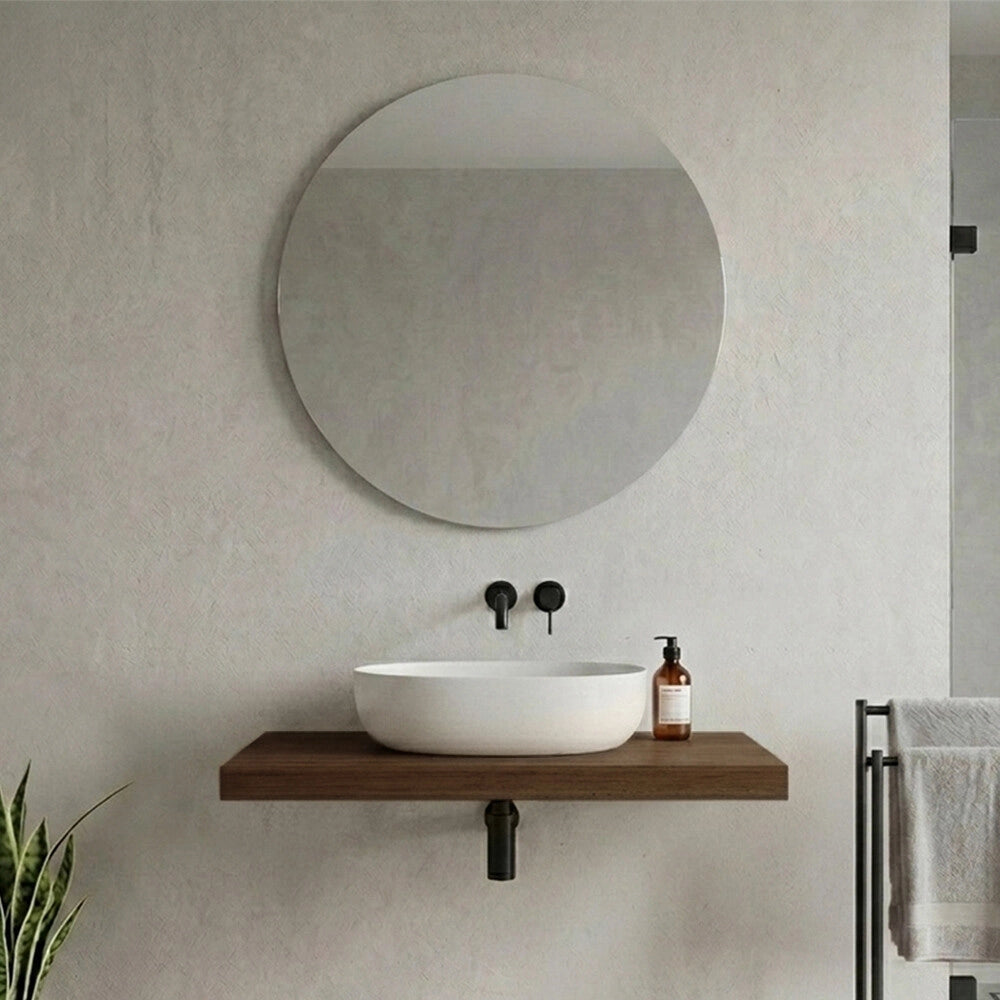 Mensolone bagno 100 cm in legno effetto rovere scuro Levia