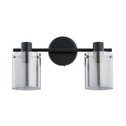 Applique moderna doppia nera vetro 2xE27 ESSENT Alfa
