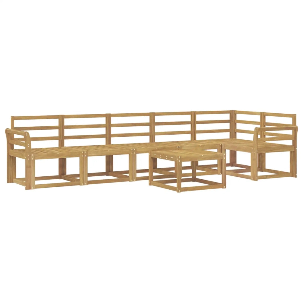 Set di divani da esterno 7 pcs Bianco Legno di Acacia Massello 3387733