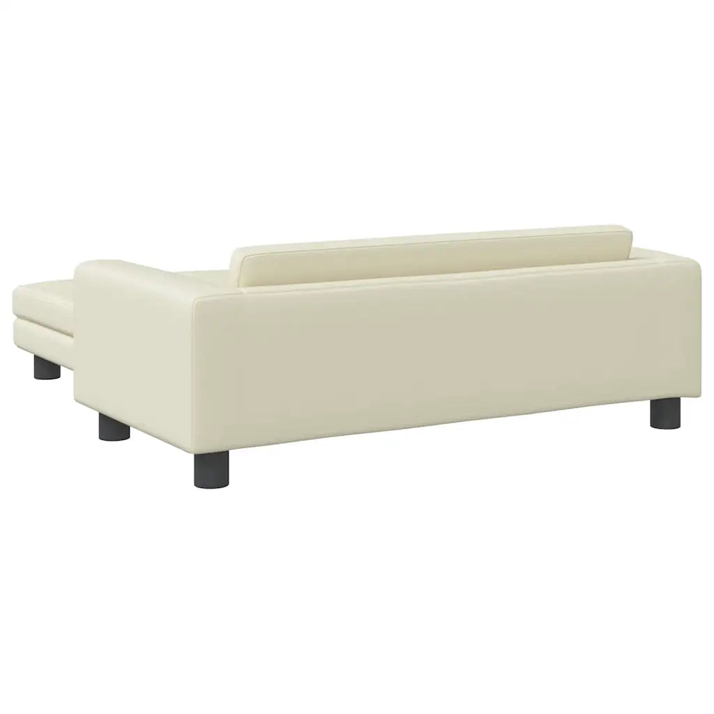 Divano | Divano da soggiorno | Sofa per Bambini con Poggiapiedi Crema 100x50x30cm Similpelle