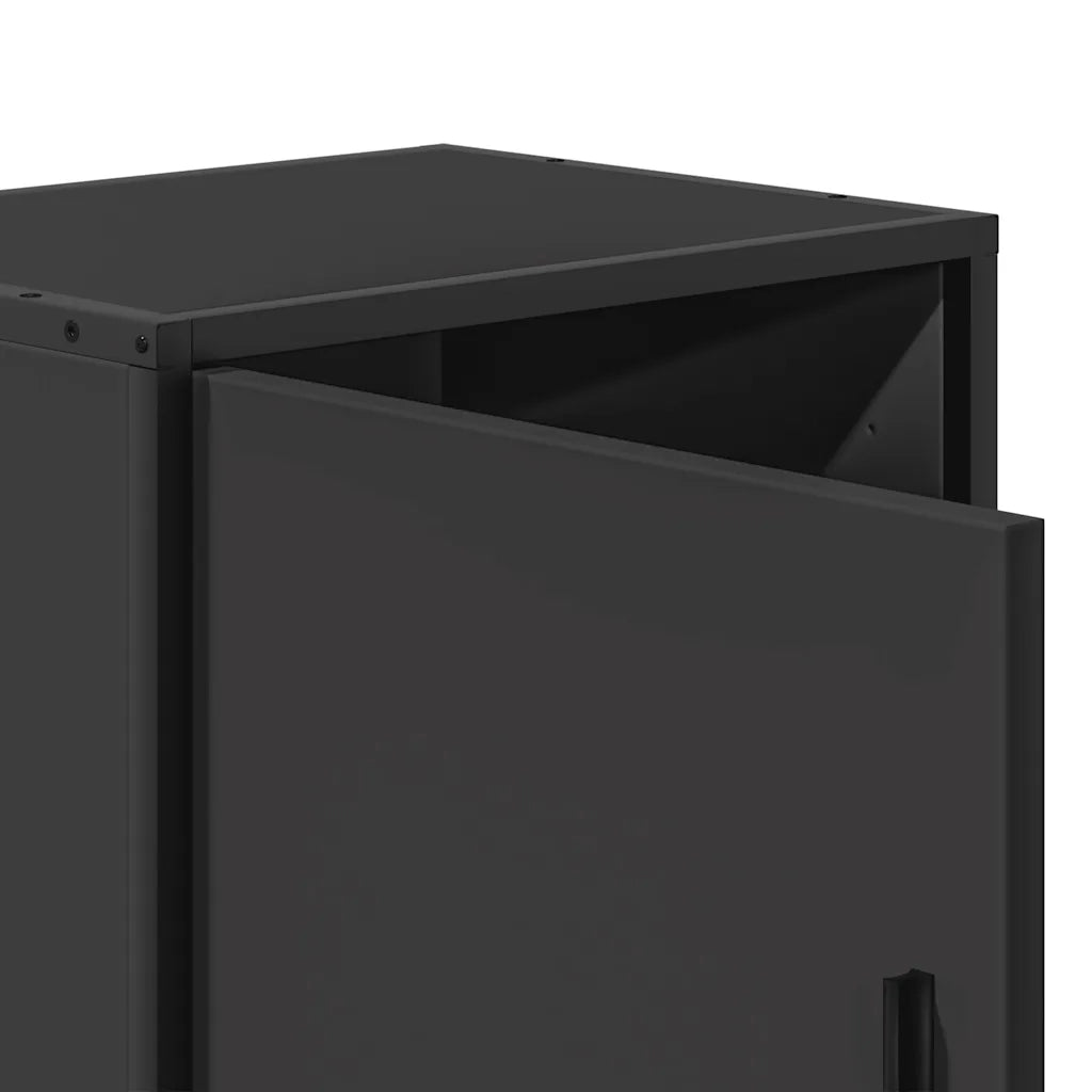 Comodino Nero 40x31x50 cm Legno Multistrato e Metallo 848709