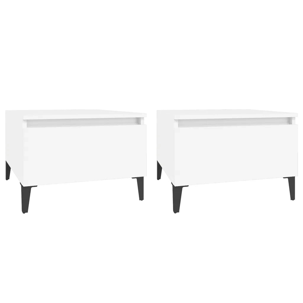 Tavolini Bianchi 2pz 50x46x35 cm in Legno Multistrato cod mxl 26618